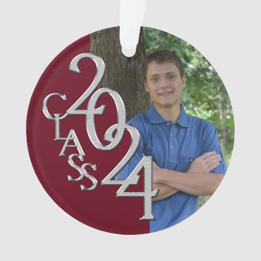 卒業シルバーとブルゴーニュ2024の写真 オーナメント (正面)