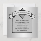 卒業シルバーグラードキャップの保存エレガント 案内状 (裏面)