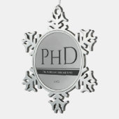 卒業シルバーネーム年PhD スノーフレークピューターオーナメント (右)