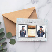 卒業シルバーブルーの写真 サンキューカード