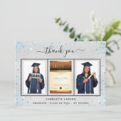 卒業シルバーブルーの写真 サンキューカード (スタンド正面)