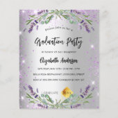 卒業シルバーラベンダーの予算案の招待状 チラシ (正面)