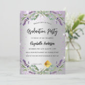 卒業シルバーラベンダーユーカリ高級 招待状 (スタンド正面)