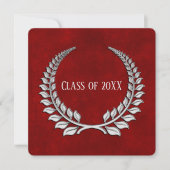 卒業シルバーローレルオンレッド 招待状 (正面)