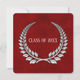 卒業シルバーローレルオンレッド 招待状