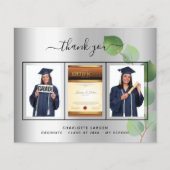 卒業シルバー大学院の写真サンキューカード (正面)