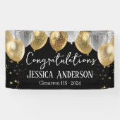 卒業シルバー金ゴールド吹き出しバナー 横断幕 (横)