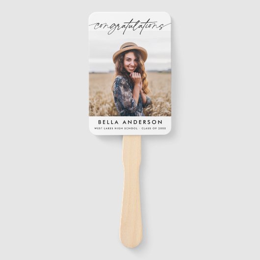 卒業シンプルのスクリプト写真 ハンドファン (正面)