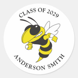 卒業シンプルのブラックイエロージャケットクラス ラウンドシール