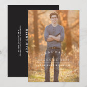 卒業シンプルの招待 | 2017年クラス 招待状 (正面/裏面)