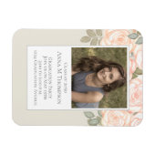 卒業シンプルフローラバラセージグリーン マグネット (横)