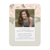 卒業シンプルフローラバラセージグリーン マグネット (縦)