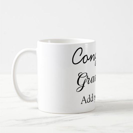 卒業シンプルミニマルおめでとうございます コーヒーマグカップ (左)