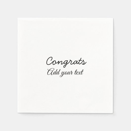 卒業シンプルミニマルおめでとうございます スタンダードカクテルナプキン (正面)