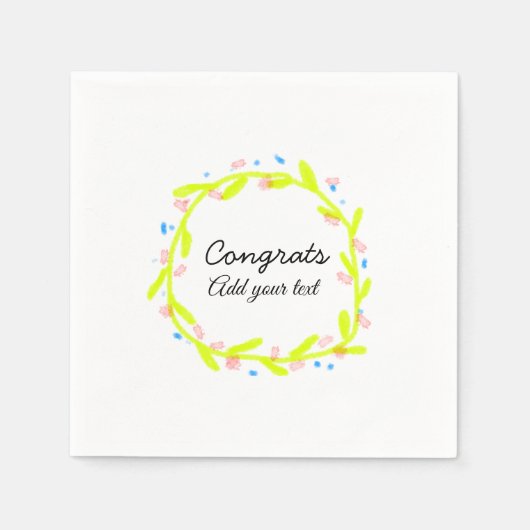 卒業シンプルミニマルおめでとうございます スタンダードカクテルナプキン (正面)