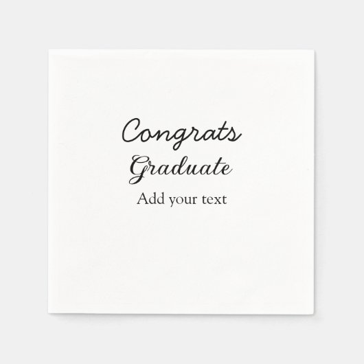 卒業シンプルミニマルおめでとうございます スタンダードカクテルナプキン (正面)