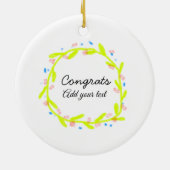 卒業シンプルミニマルおめでとうございます セラミックオーナメント (裏面)