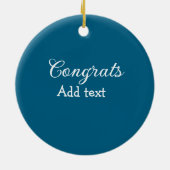 卒業シンプルミニマルおめでとうございます セラミックオーナメント (裏面)