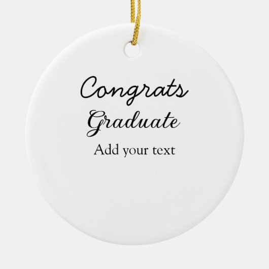 卒業シンプルミニマルおめでとうございます セラミックオーナメント (正面)