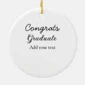 卒業シンプルミニマルおめでとうございます セラミックオーナメント (裏面)