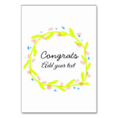 卒業シンプルミニマルおめでとうございます テーブルナンバー (裏面)