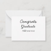 卒業シンプルミニマルおめでとうございます ノートカード (裏面)