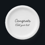 卒業シンプルミニマルおめでとうございます ペーパープレート<br><div class="desc">デザイン</div>