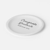 卒業シンプルミニマルおめでとうございます ペーパープレート (アングル)