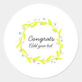 卒業シンプルミニマルおめでとうございます ラウンドシール