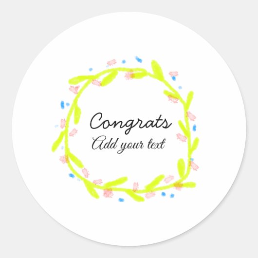 卒業シンプルミニマルおめでとうございます ラウンドシール (正面)