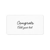 卒業シンプルミニマルおめでとうございます ラベル (正面)