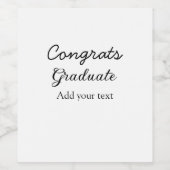 卒業シンプルミニマルおめでとうございます ワインラベル (シングルラベル)