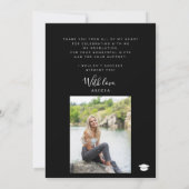 卒業シンプルモダン写真卒業 サンキューカード (裏面)