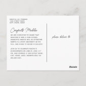 卒業シンプル写真卒業 ポストカード (裏面)