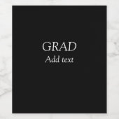 卒業シンプル式ミニマル型エレガント型 ワインラベル (シングルラベル)