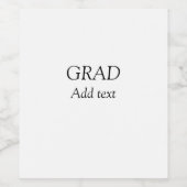 卒業シンプル式ミニマル型エレガント型 ワインラベル (シングルラベル)