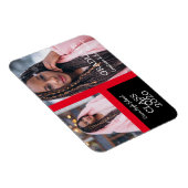 卒業シンプル後の写真2枚を赤で卒業 マグネット (右側)