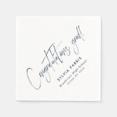 卒業シンプル祝い海軍ブルー スタンダードカクテルナプキン (正面)