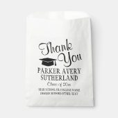 卒業シンプルThank You Script Black and White フェイバーバッグ (正面)