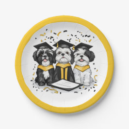 卒業シーズー(犬)Tzu Dogs ペーパープレート