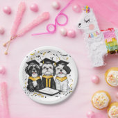 卒業シーズー（犬）Tzu Dogs ペーパープレート (パーティー)