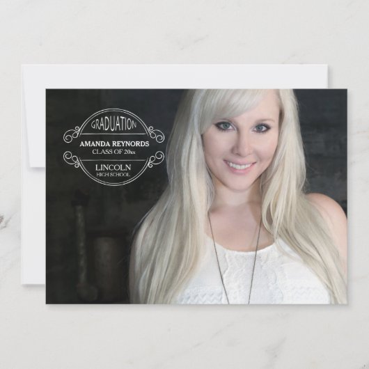 卒業シール写真卒業発表 案内状 (正面)