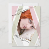 卒業ジオフレームテ淡い色のアグリーン赤面バラ 招待状 (正面)