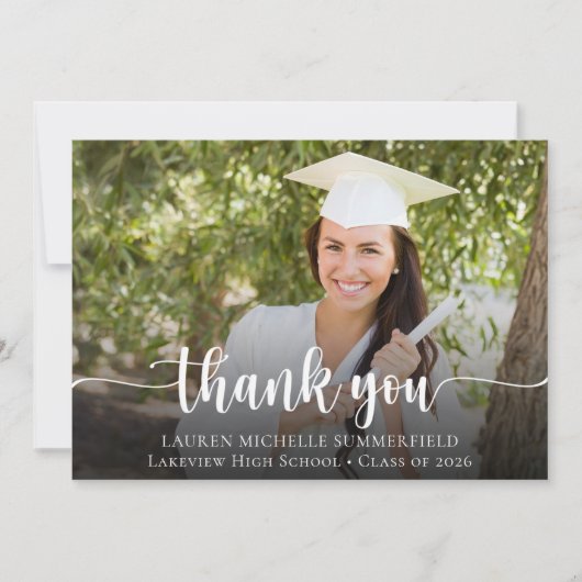 卒業スエレガントクリプトの写真 サンキューカード (正面)