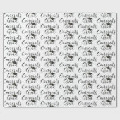 卒業スクリプトおめでとうGRAD白黒 ラッピングペーパー (フラット)