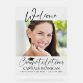 卒業スクリプトへようこそ写真おめでとうございます アクリルサイン (正面)