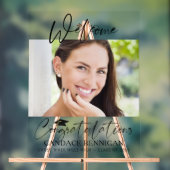 卒業スクリプトへようこそ写真おめでとうございます アクリルサイン (ニュートラル)