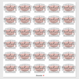 卒業スクリプトピンクローズ金ゴールド&ブラックシール シール