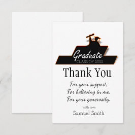 卒業スクリプト白黒スクロールカスタム サンキューカード