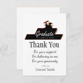 卒業スクリプト白黒スクロールカスタム サンキューカード